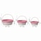Wickerwise White Round Willow Gift Basket with Pink and White Gingham Liner and Sturdy Foldable Handles 3 Set QI004620.PK.3 - alternate 7